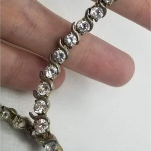 Simulated diamond tennis‎ bracelet silver B0116